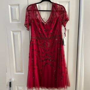 Adrianna Papell size 12 deep red dress with sequins